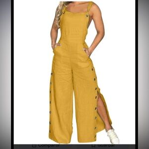Song of Style Mustard Jumpsuit with Button Accents